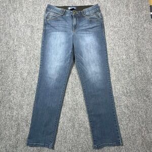 Democracy Absolution Straight Leg Jeans Womens 8 Blue Denim Stretch B1560Q4CD